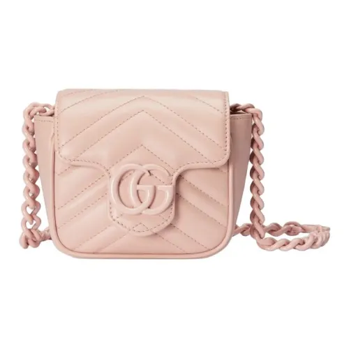 GUCCI GG Marmont Кожа Бананка Женская Светло-Розовая