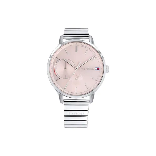 Tommy Hilfiger Женские часы Кварцевый механизм Ремешок из нержавеющей стали 38 мм Розовый циферблат
