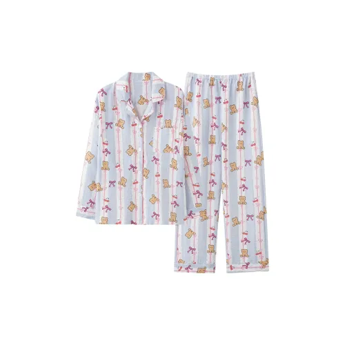 WANANNI Пижамный комплект женский небесно-голубой