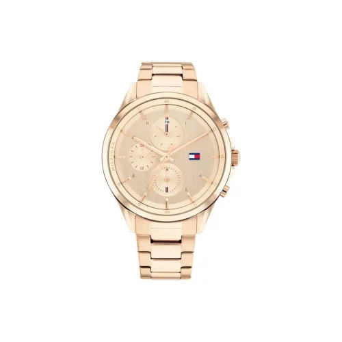 Tommy Hilfiger Женские часы Кварцевый механизм Ремешок из нержавеющей стали 38 мм Циферблат из золота