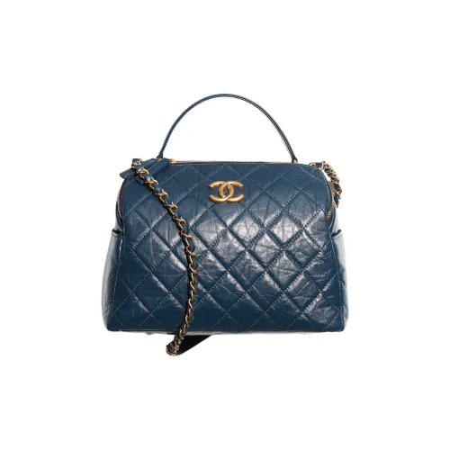 CHANEL Сумка для боулинга из телячьей кожи сумка через плечо сумка для женщин темно-синий