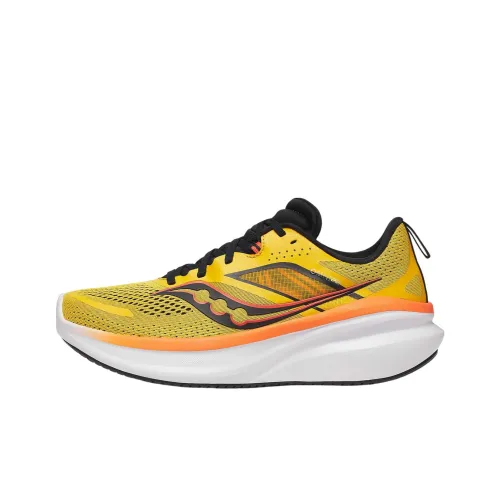 Saucony OMNI 22 Slip-resistant Abrasion-resistant Low-top Беговые кроссовки Unisex Orange Yellow Black