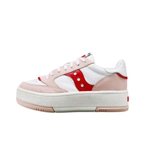 Saucony Jazz Court Slip-Resistant Abrasion-Resistant Low-Top Скейтборд Кроссовки Женские Белые Розовые