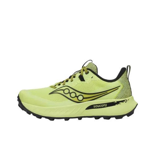Saucony Slip-resistant Abrasion-resistant Low-top Trail Running Shoes Unisex Yellow Сaucony Противоскользящие Износостойкие Низкие Кроссовки для Беговых Трасс Унисекс Желтые