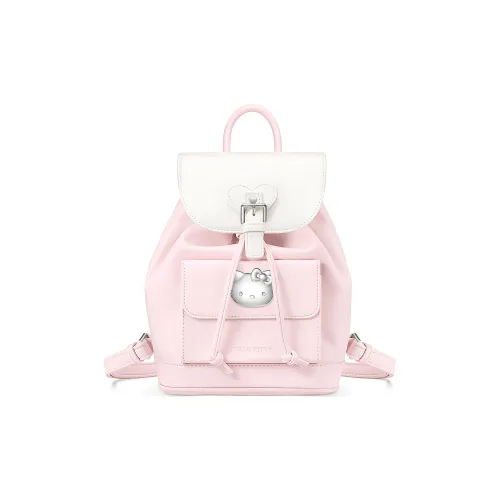 Zgo Sanrio PU (полиуретан) Рюкзак Inspirated Chanel Рюкзак Средний Женский Персиково-розовый Белый Перламутровый Серебряный