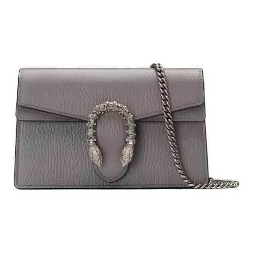 GUCCI Dionysus Кожа Сумка с цепочкой Сумка через плечо Сумка на плечо Женская Серый