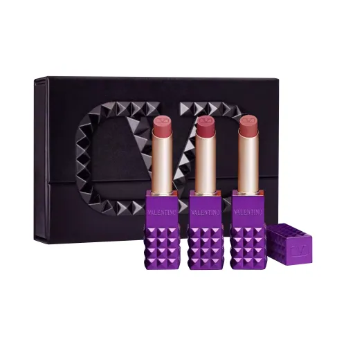 Valentino New Year Limited Дикая природа Фиолетовый Stud Коробка Помады Матовый Легко смешивается Естественный Осветляющий 2,3г*3