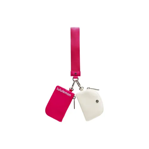 Lululemon Переработанный Нейлон Кошелек Клатч Женский Страстный Красный и Тонкий Белый