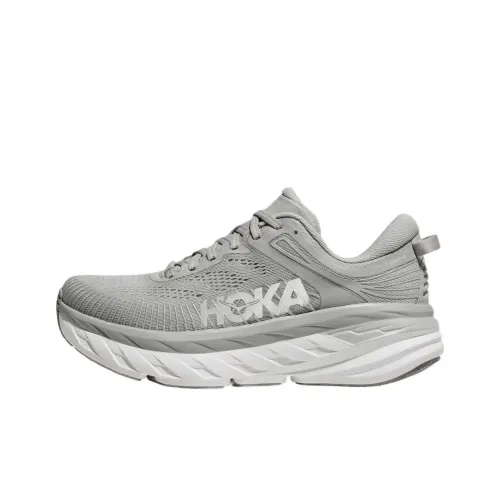 HOKA ONE ONE Bondi 7 Дышащие Низкие Кроссовки для Бега Мужские Серые