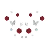 Розовый, бабочка, 9 предметов, набор - сапфир