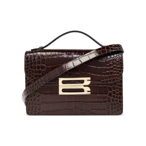 VICTORIA BECKHAM Телячья кожа Сумка на одно плечо Женская Темно-коричневая