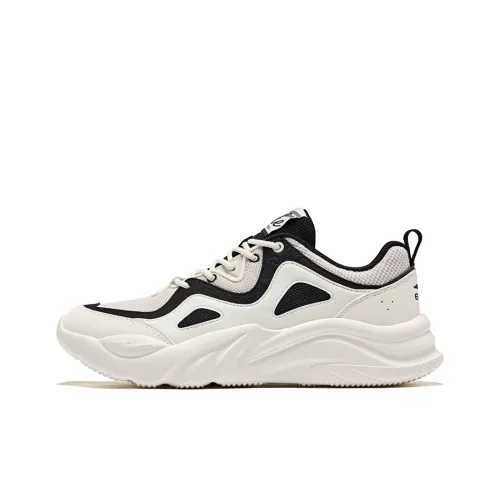 Erke Slip-resistant Abrasion-resistant Low Top Casual Shoes Men's White Black Эрке Противоскользящий Устойчивый к истиранию Низкий Топ Повседневная Обувь Мужская Белый Черный