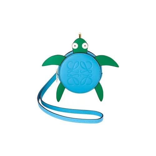 LOEWE Классический Корова Кожа Печенье Цвет Мелочь Держатель для Карт Женские Синий Зеленый