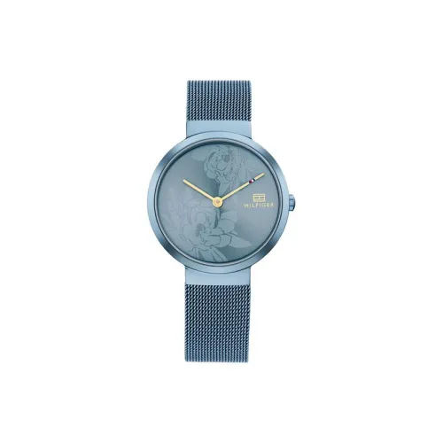 Tommy Hilfiger Женские часы Кварцевый механизм Ремешок из нержавеющей стали 32 мм Синий циферблат
