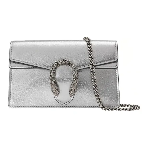 GUCCI Dionysus Кожа Сумка через плечо Сумка на плечо Женская Серебряная