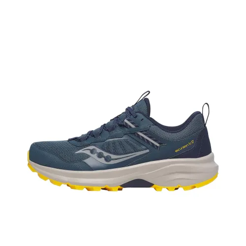 Saucony Excursion TR17 Амортизаторы Slip-resistant Низкие Кроссовки для Беговых Пути Спринт Беговые Кроссовки Унисекс Циановый