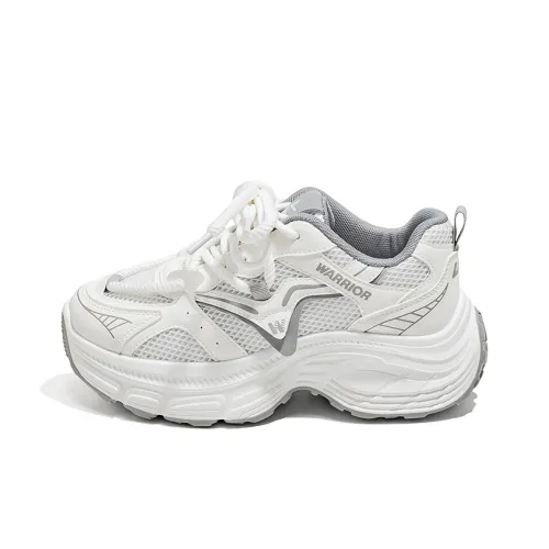 Warrior Low Топ Толстая подошва Кроссовки Женские Белые Серые