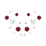 Розовый Бабочка 9-Предметный Набор - Изумрудная Волна