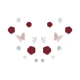 Розовый, бабочка, 9 шт, набор - циановый, розовый