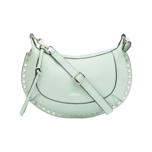 ISABEL MARANT Oskan Moon Кожа Полумесяц Сумка Плечевая Сумка Женская Морской Зеленый