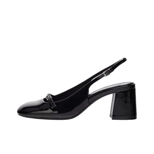 ZARA Новогодние высокие каблуки черные женские