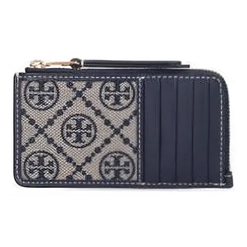 TORY BURCH Жаккард Телячья кожа Комбинированный Картхолдер Женские Морской синий