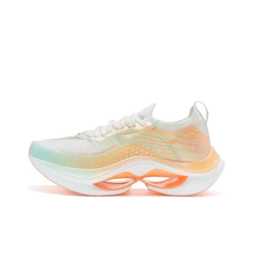 XTEP Cushioning Spin PRO Амортизация Износостойкий Низкий Топ Беговые кроссовки Женские Белый Апельсин