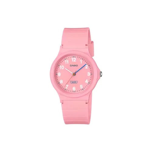 CASIO Кварцевый механизм Смольный ремешок Женские часы Розовый циферблат