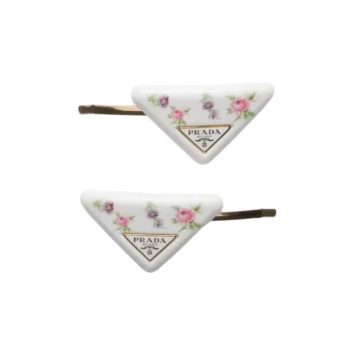 PRADA Эмаль Металл Заколки для волос Женские Белые
