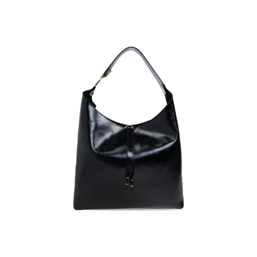 Chloe Marcie Bright Calfskin Hobo Bag Handbag Shoulder Bag Women's Black