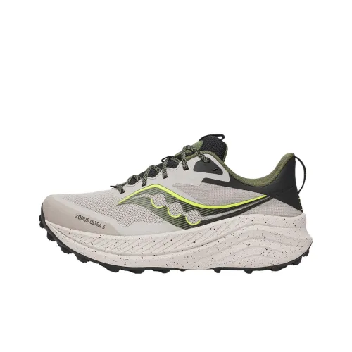 Saucony Slip-resistant Abrasion-resistant Low-top Trail Running Shoes Men's White Green Сaucony Противоскользящие Износостойкие Низкие Кроссовки для Беговых Трасс Мужские Белый Зеленый