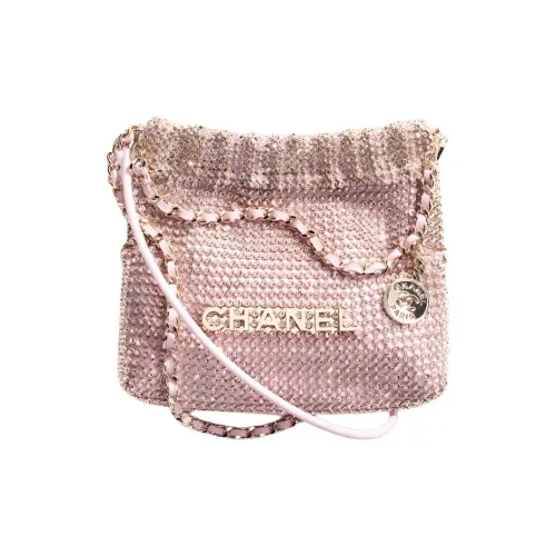 CHANEL 22Bag Сумка из кожи плечо мини женская розовая