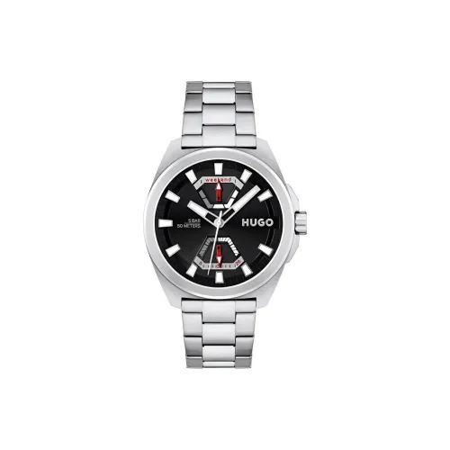 Hugo Boss Мужские часы Кварцевый механизм Ремешок из нержавеющей стали 44 мм Черный циферблат