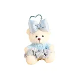 Плюшевый костюм медведя - светло-синяя юбка