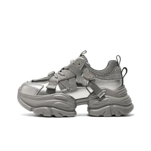 BELLE Низкий топ массивные кроссовки женские серый абрикос