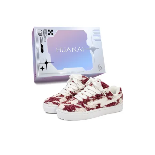 HUANAI Износостойкие и Легкие Низкие Кроссовки для Скейтбординга Унисекс с узором "Гусиная лапка" Красный