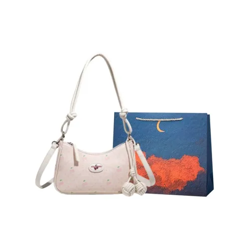 Elsvet Artificial Leather Shoulder Bag Standard Women's Ecru Pink Элсвет Искусственная Кожа Сумка через плечо Стандартная Женская Экрю Розовый