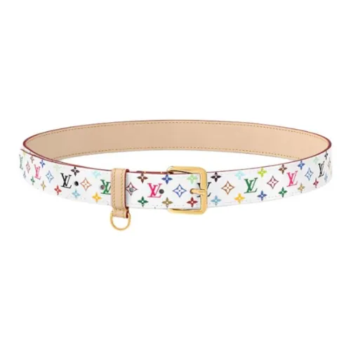 LOUIS VUITTON Ремни из коровьей кожи белый цвет ширина 3 см