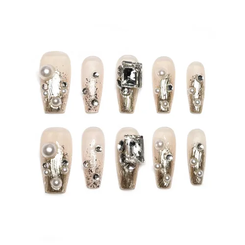 KDOW Golden Breeze And Jade Dew Эксклюзивный Премиум Мода Осветляющий Богиня Стиль Coquette Ручная работа False Nail