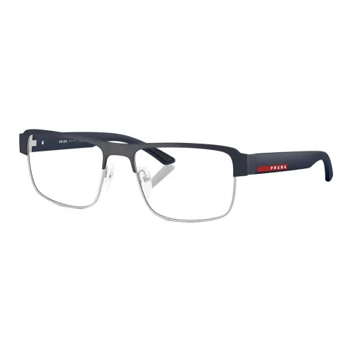 PRADA Металл Injection Квадратные Оправы для очков Мужские Синие