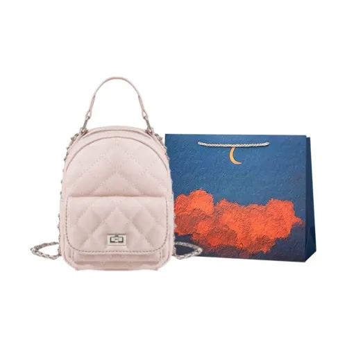 Elsvet ПУ (полиуретан) Рюкзак Стандартный Женский Розовый Белый