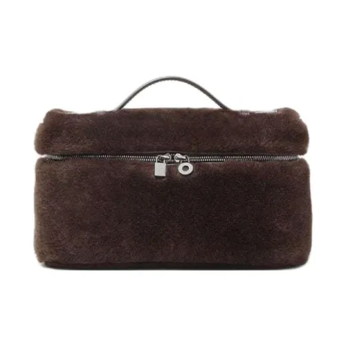 Loro Piana ExtraPocket Shearling One Shoulder Bag Женская Темный шоколад Лакрица