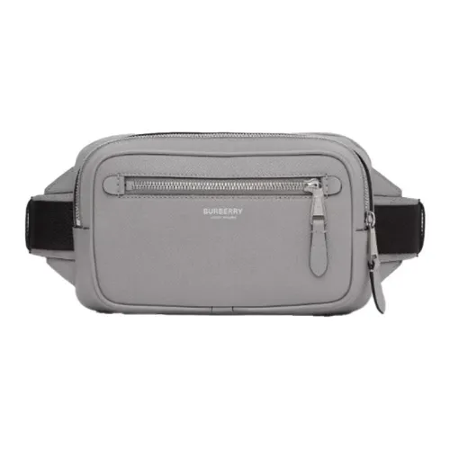 Burberry GRAIN LEATHER Sling Сумка Сумка через плечо Бананка Мужская Облачный Серый