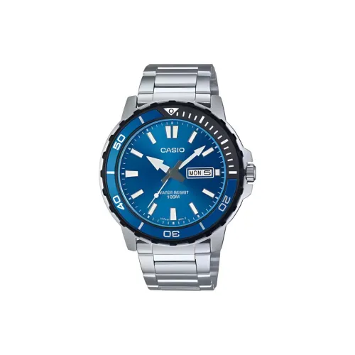 CASIO Кварцевый механизм нержавеющая сталь ремешок мужские часы синий циферблат