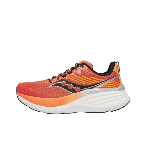 Saucony Hurricane 24 Slip-resistant Abrasion-resistant Низкий топ Беговые кроссовки Унисекс Красный Апельсин