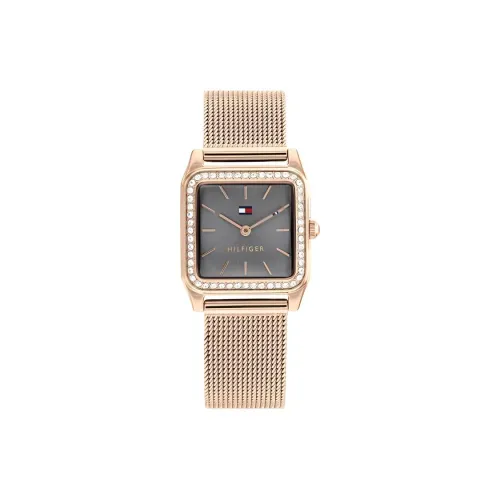 Tommy Hilfiger Женские часы Кварцевый механизм Ремешок из нержавеющей стали 26 мм Серый циферблат