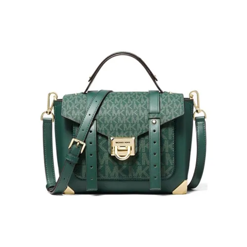 MICHAEL KORS Manhattan Кожа Курьерская Сумка Сумка Сумка через плечо Сумка через плечо Средняя Женская Зеленая