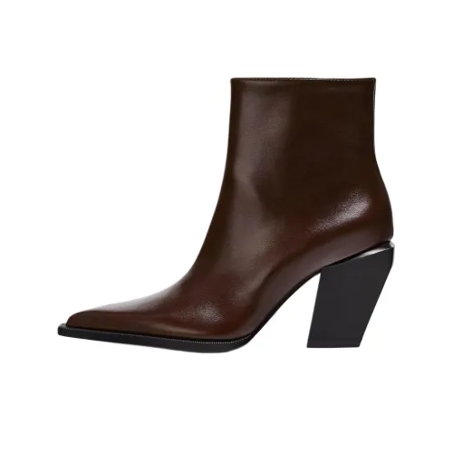 ZARA Новогодние ботильоны темно-красного цвета женские