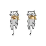 Серьги-кольца "Котенок", 1 пара