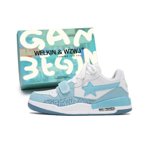 WELKIN WZWJ Подарочный набор Gift Box Slip-resistant Low Top Скейтборд Кроссовки Unisex Морская соль Синий